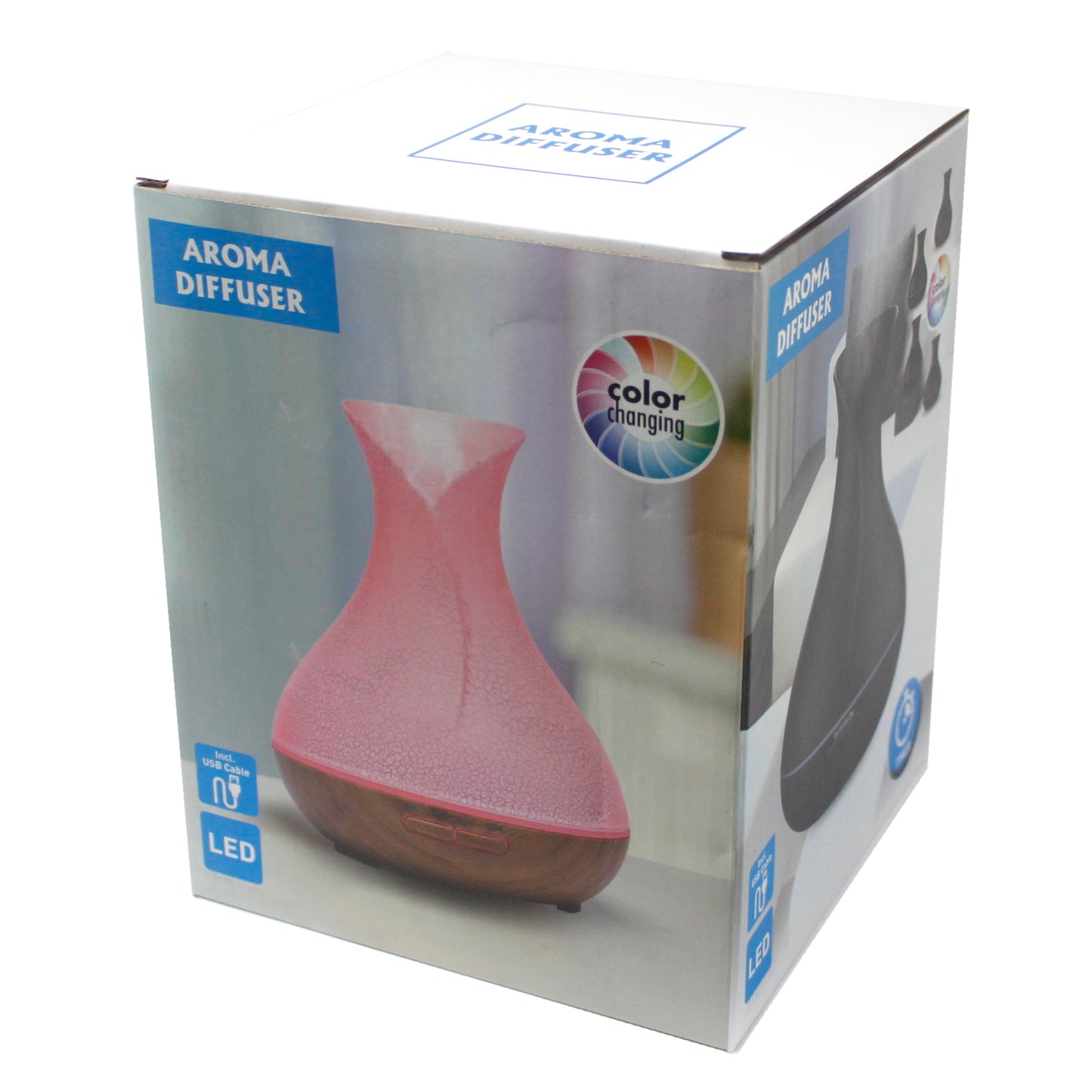 Palma shell-textured USB aroma diffuser with colour-changing light, ultrasonic mist, and timer for home aromatherapy and relaxation.