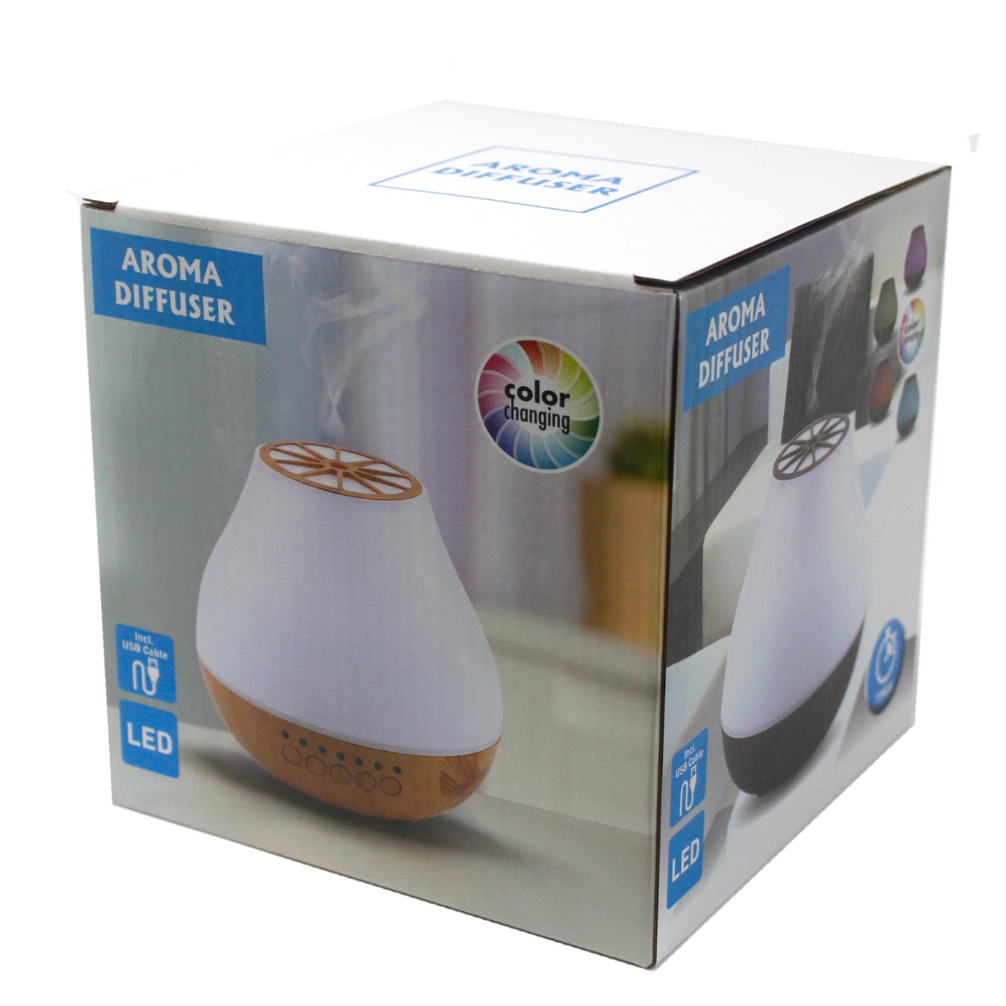 Viennese USB aroma diffuser with Bluetooth speaker, colour-changing LEDs, and timer—ideal for music-enhanced aromatherapy at home or work.