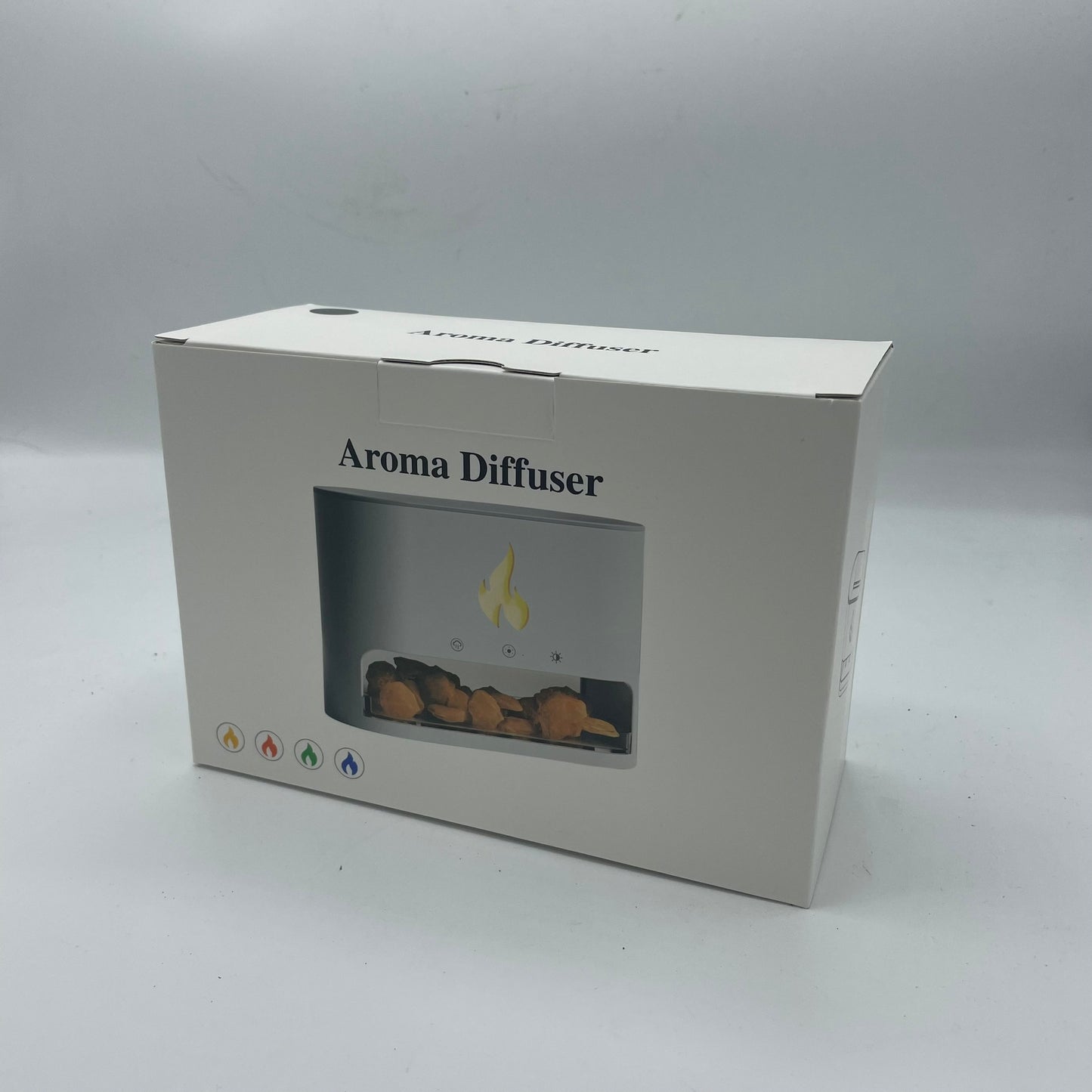White Blaze aroma diffuser with glowing Himalayan salt chamber and USB power, featuring colour light and ultrasonic mist for peaceful ambiance.