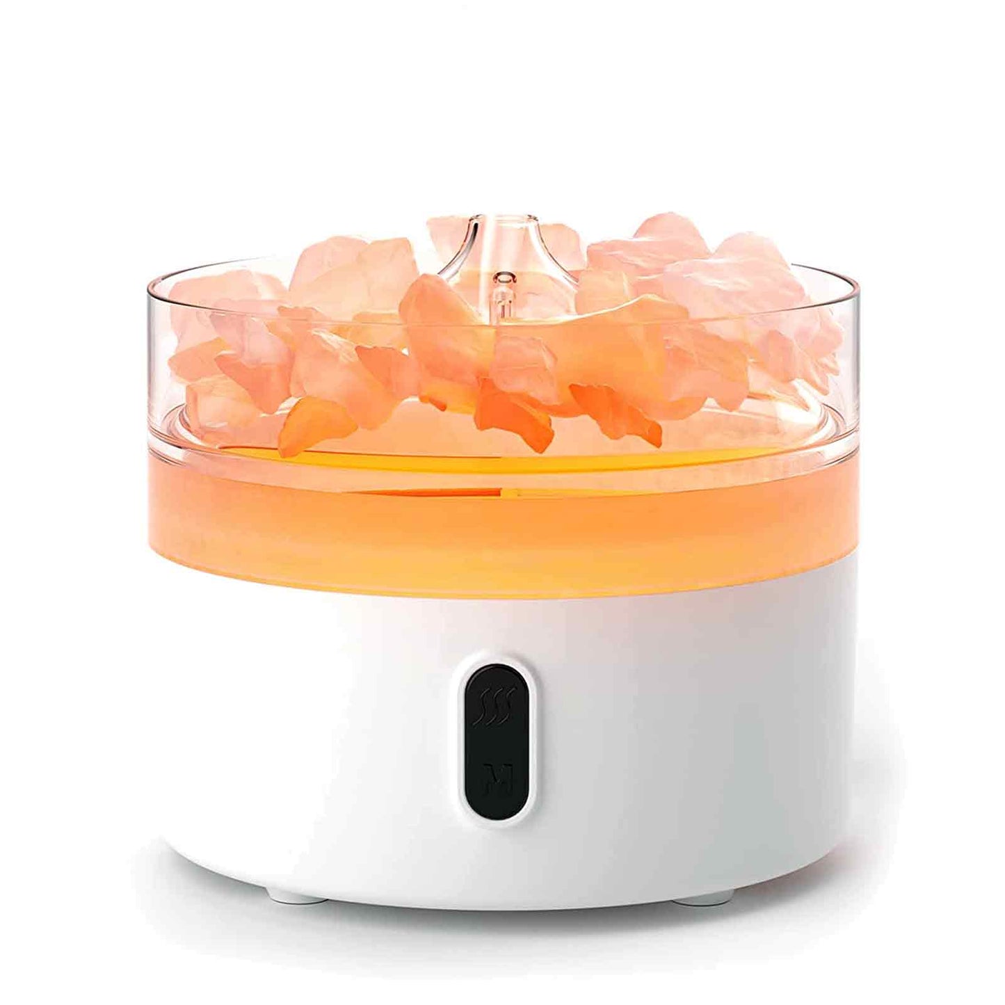 Himalayan salt crystal diffuser with USB power, colour-changing light, and night mode. Ideal for aromatherapy and relaxation spaces.
