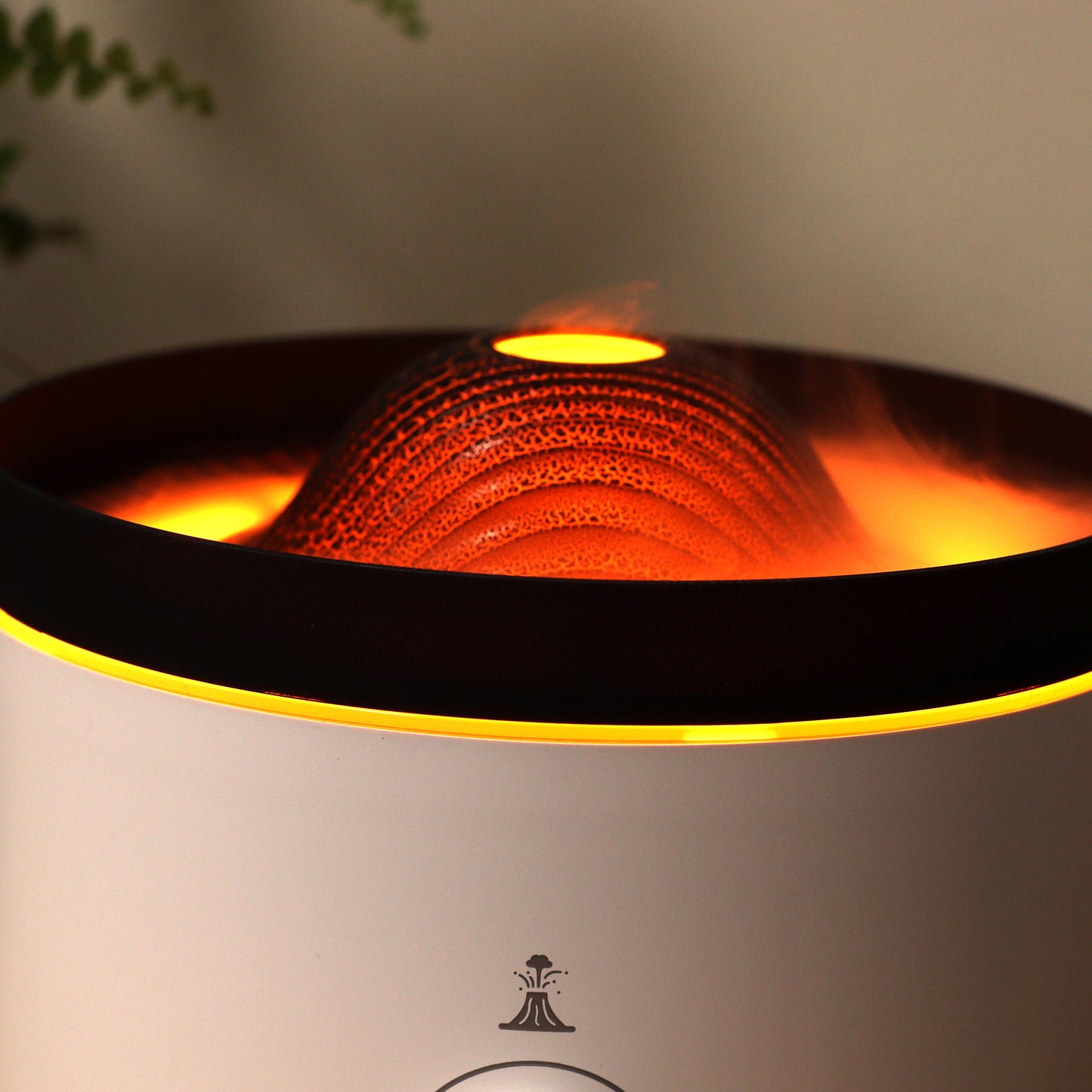 Large volcano-style plug-in aroma diffuser with twin mist streams, LED light display, and UK plug. Perfect for high-impact home fragrance.