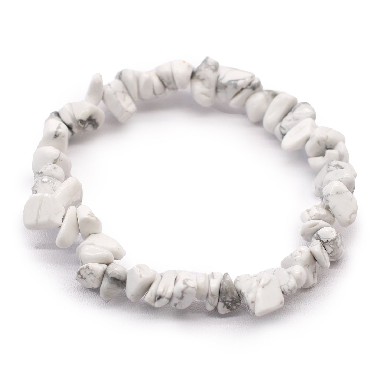 White Jasper chip stone bracelet with soft creamy stones, symbolising peace, clarity, and emotional balance.