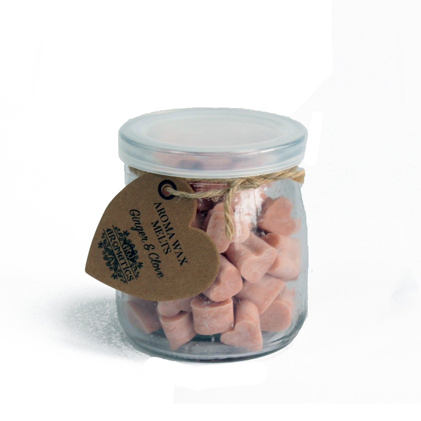 Ginger & Clove Aromatherapy Wax Melts in reusable glass jar – soy wax, approx. 14–18 hearts