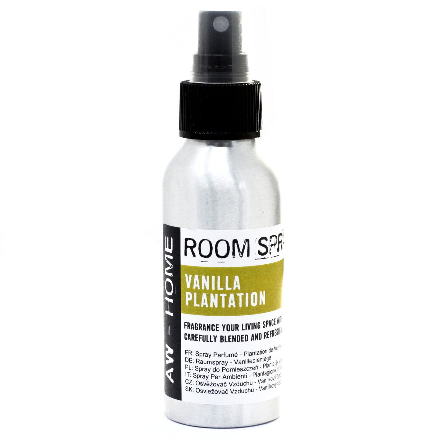 100ml Traditional Home Room Spray – Vanilla Plantation in aluminium bottle
