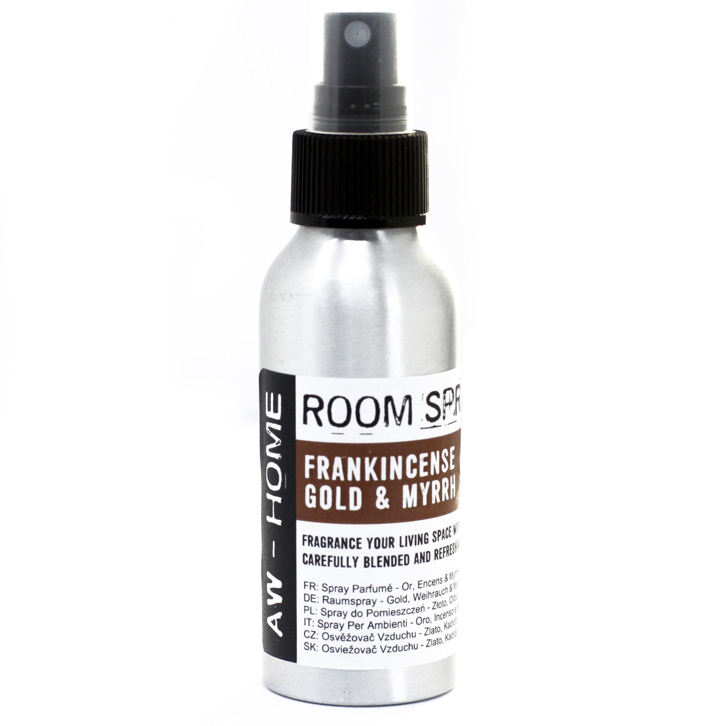100ml Traditional Home Room Spray – Gold, Frankincense & Myrrh in aluminium spray bottle