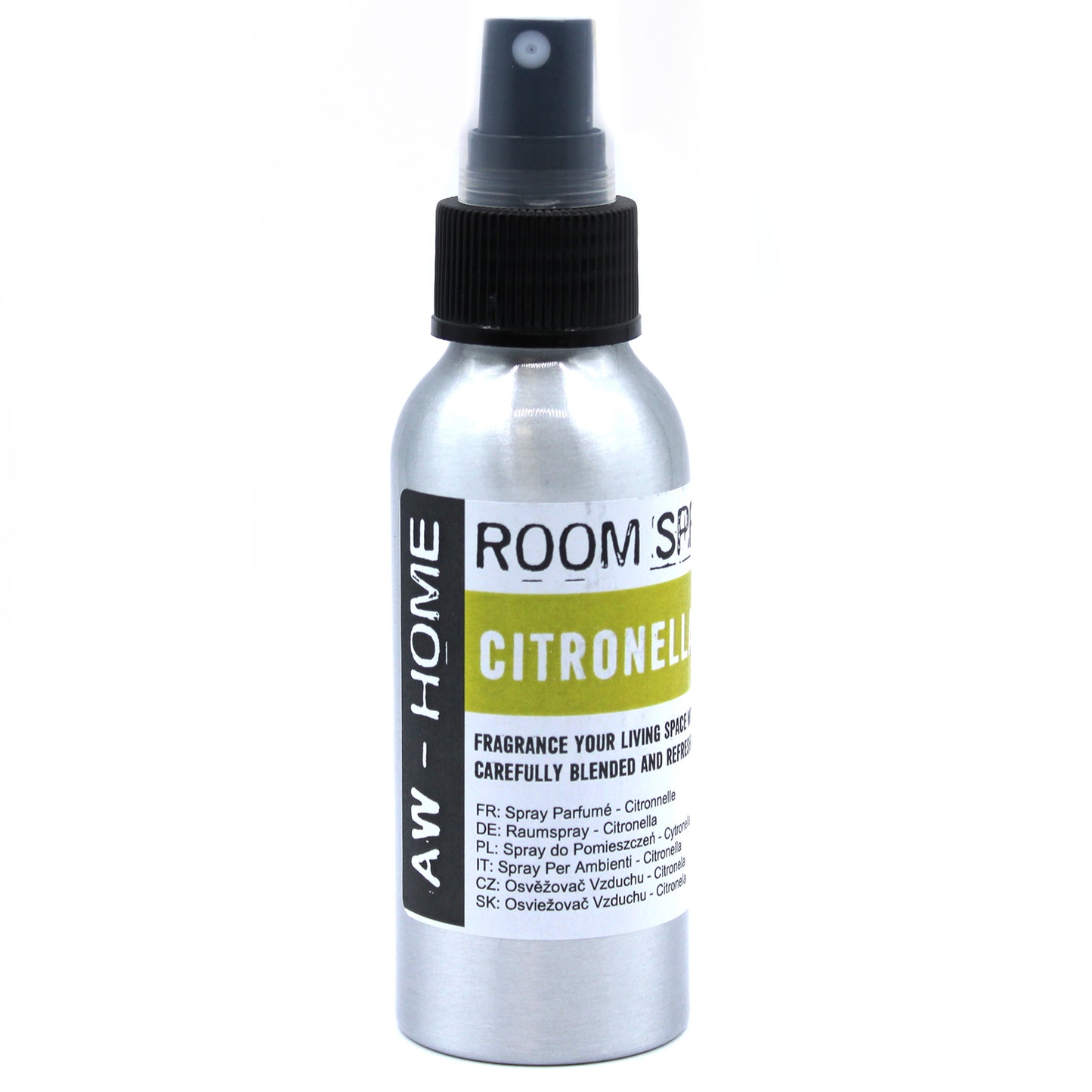100ml Traditional Home Room Spray – Citronella scent in aluminium bottle