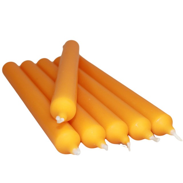 Bright orange German dinner candles – pack of 5