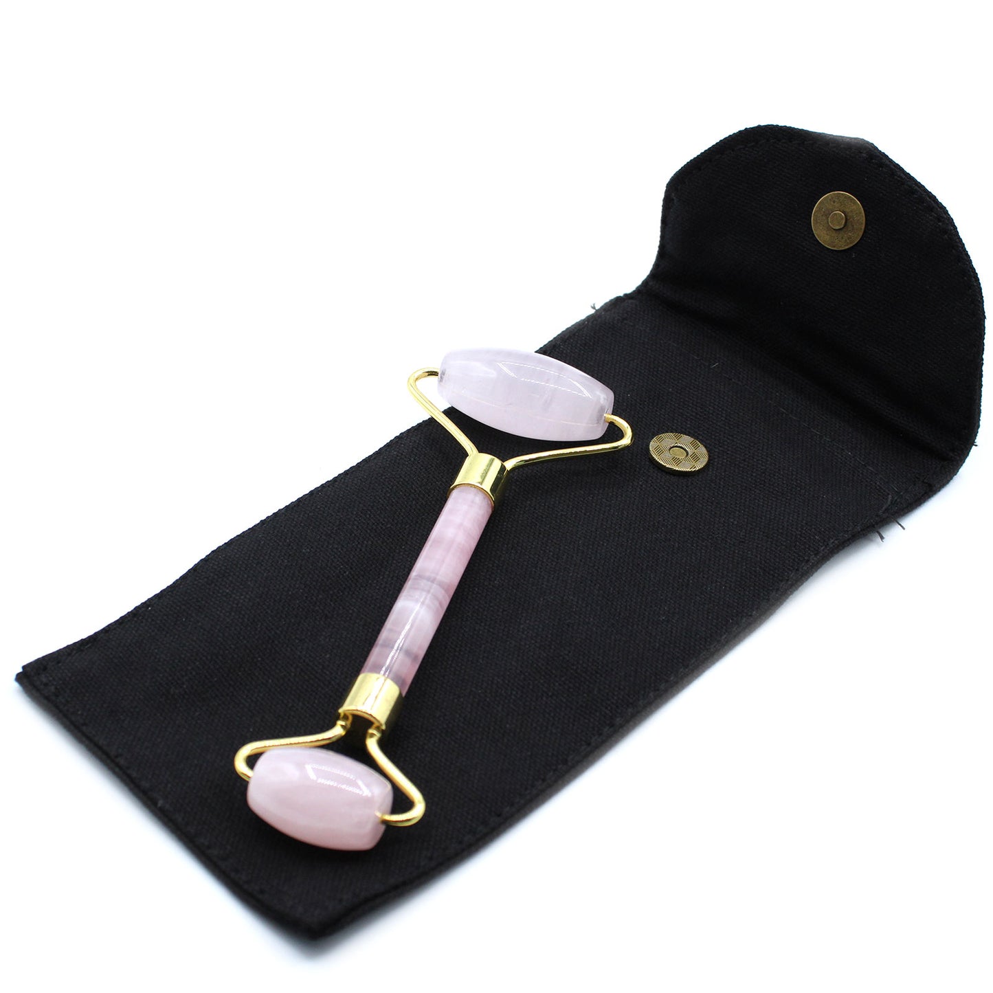 Rose Quartz crystal face roller with smooth finish for skincare, love, and self-care rituals.