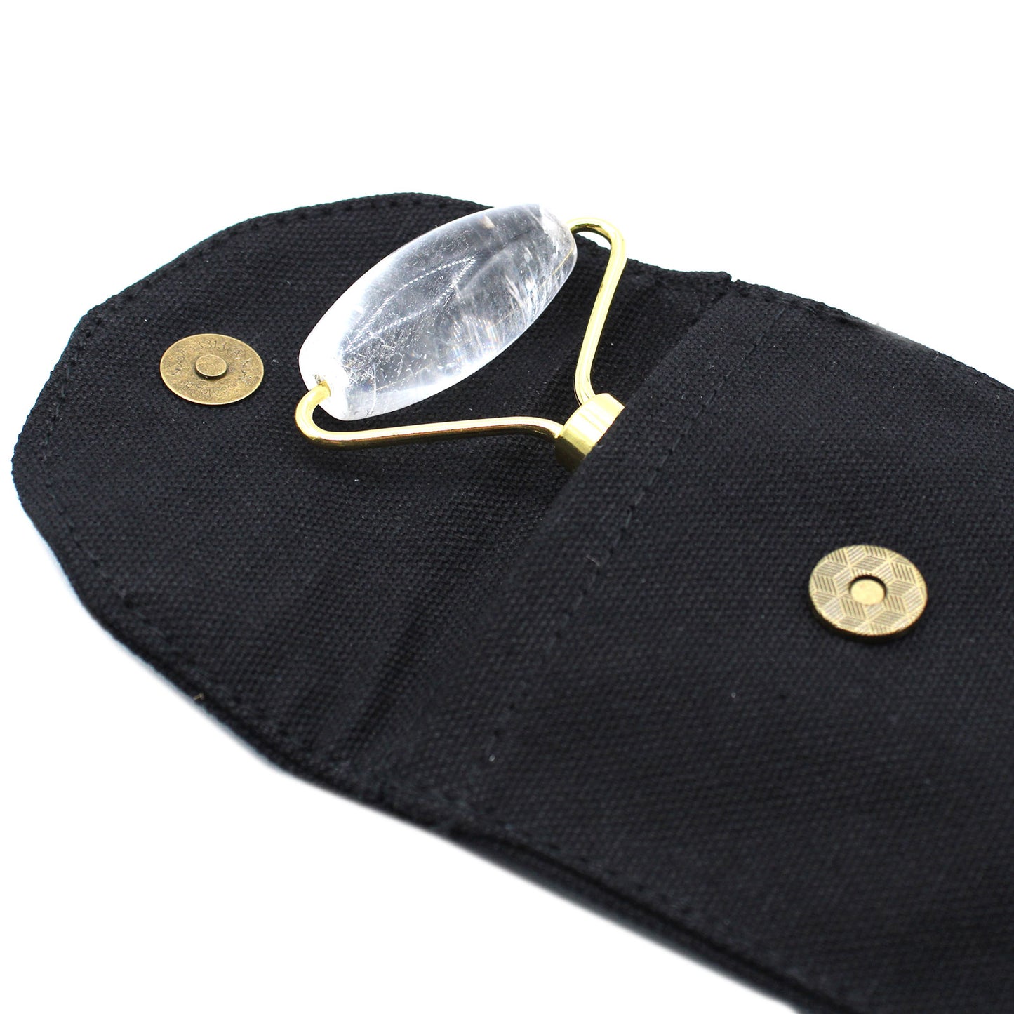Rock Quartz crystal face roller designed to refresh skin and promote energetic clarity.