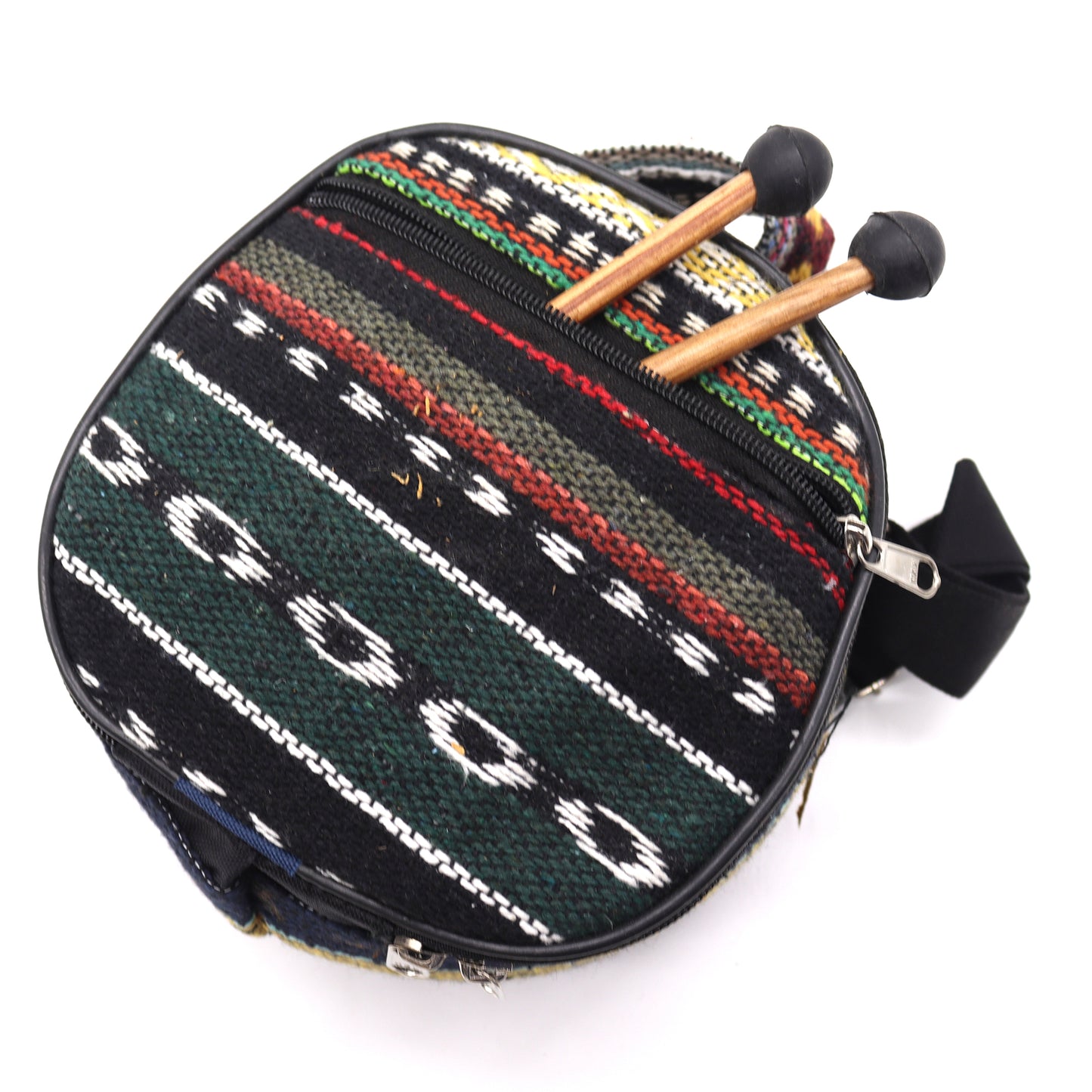 Steel Tongue Drum – Medium with marble finish and gold accents, includes mallets (17x13cm)