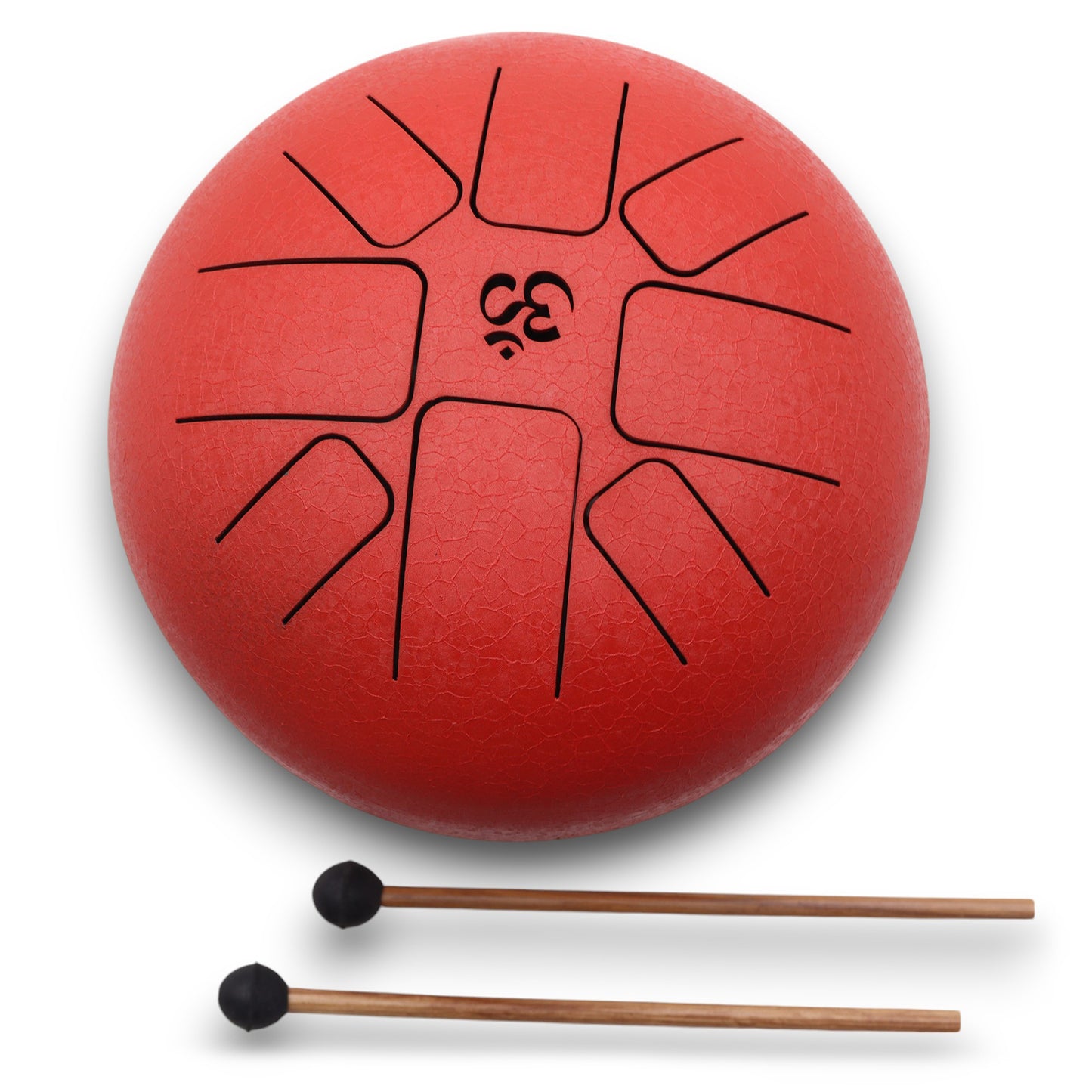 Steel Tongue Drum – Medium Om Red with mallets and carry bag (22x16cm)