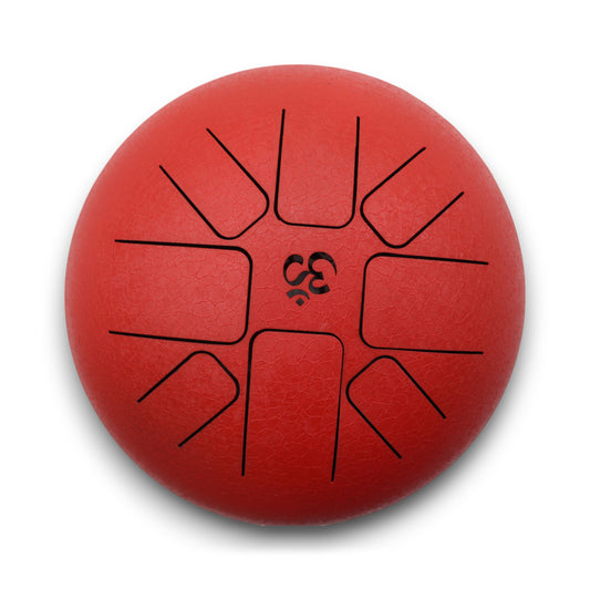 Steel Tongue Drum – Medium Om Red with mallets and carry bag (22x16cm)