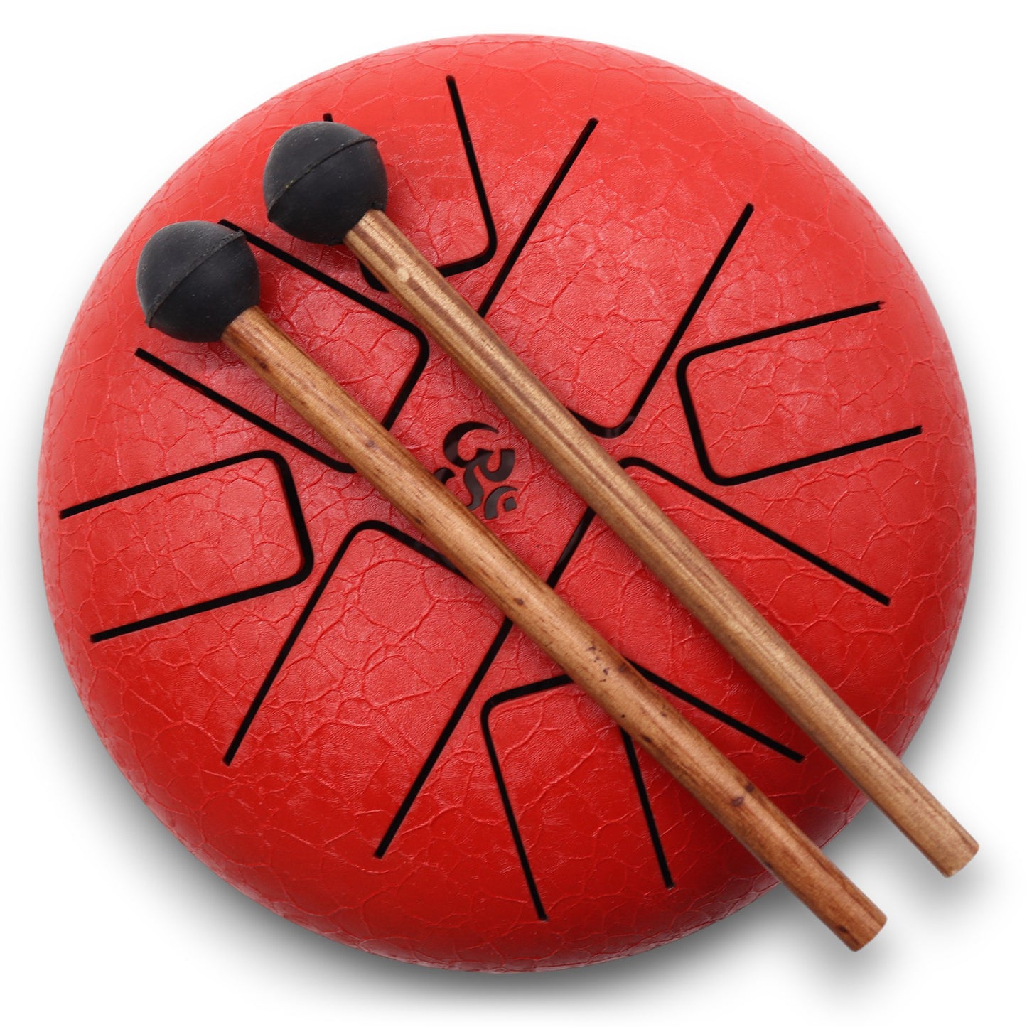 Steel Tongue Drum – Medium Om Red with mallets and carry bag (22x16cm)