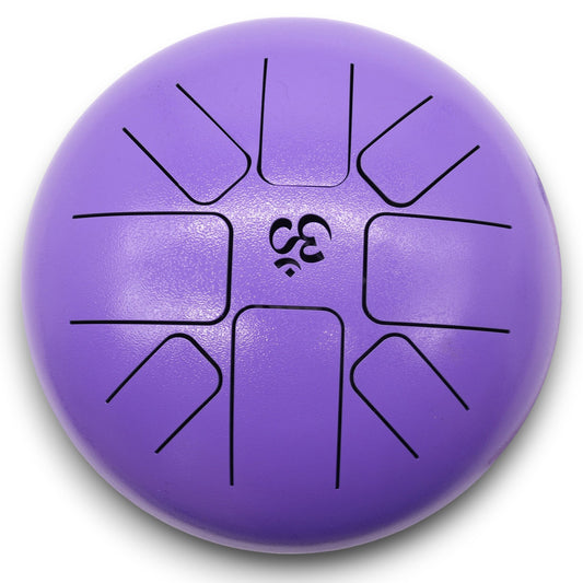 Steel Tongue Drum – Medium Om Violet with mallets (22x16cm)
