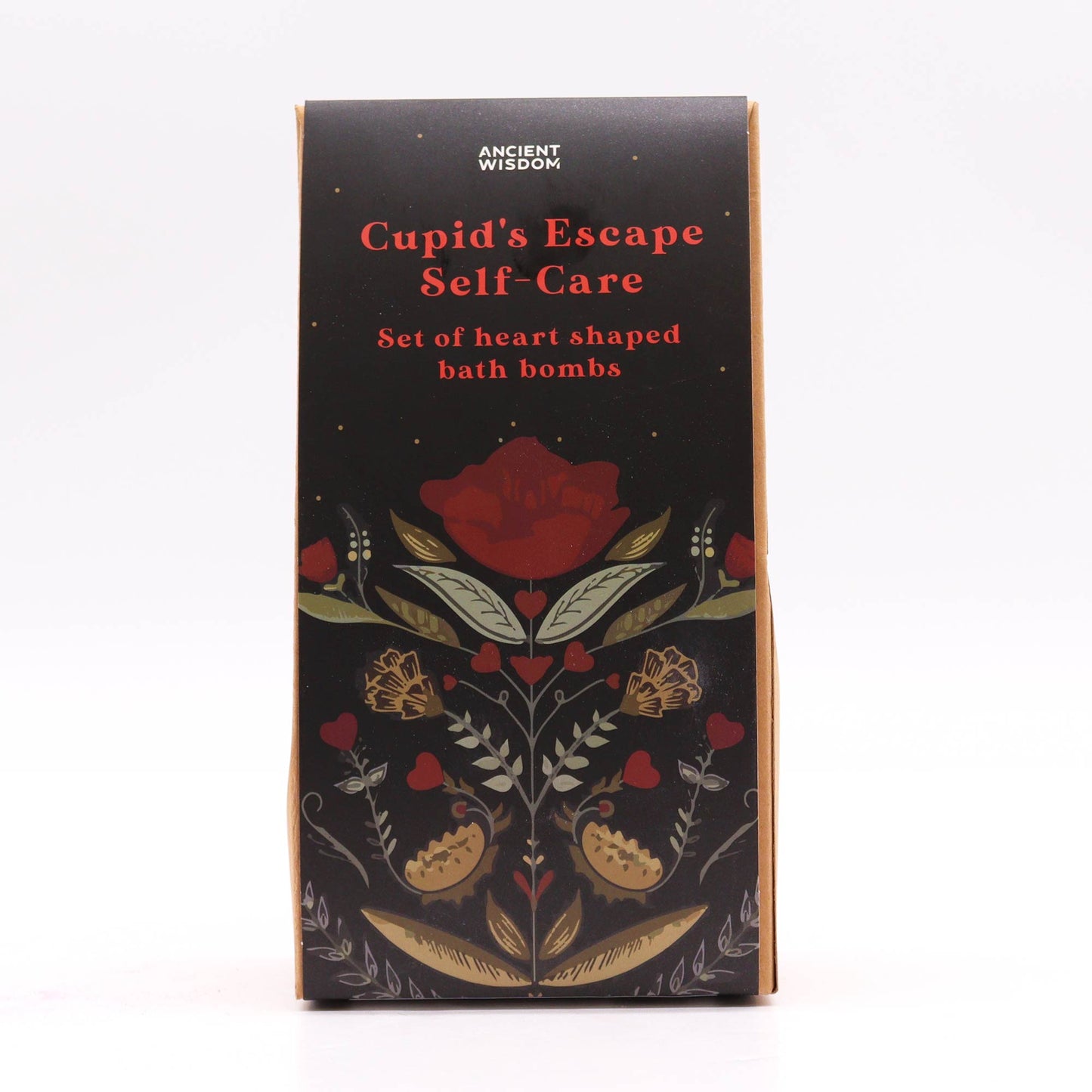 Mini Heart Bath Bombs – Cupid’s Escape Self-Care gift set with French lavender-scented heart-shaped bombs.