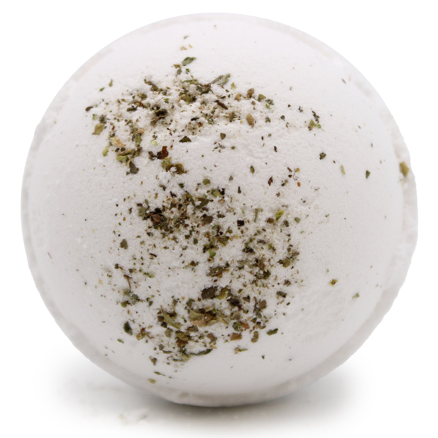 Himalayan Salt bath bomb with tea tree, lime, and evening primrose oil, enriched with herbs for a cleansing botanical soak.