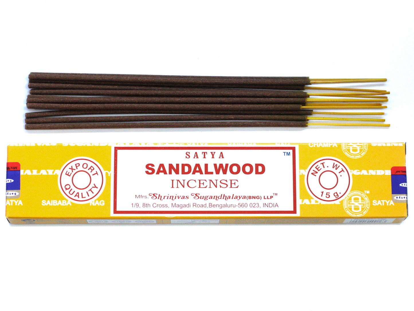 Satya Sandalwood incense 15g – woody masala sticks hand-rolled in India for meditation and calm