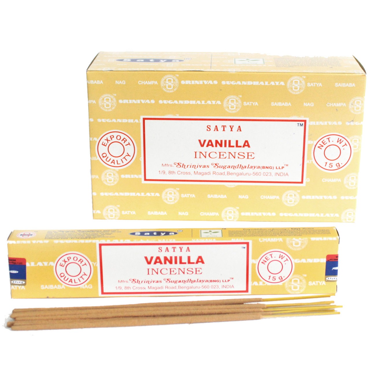 Satya Vanilla incense 15g – sweet calming masala sticks hand-rolled in India for warmth and comfort