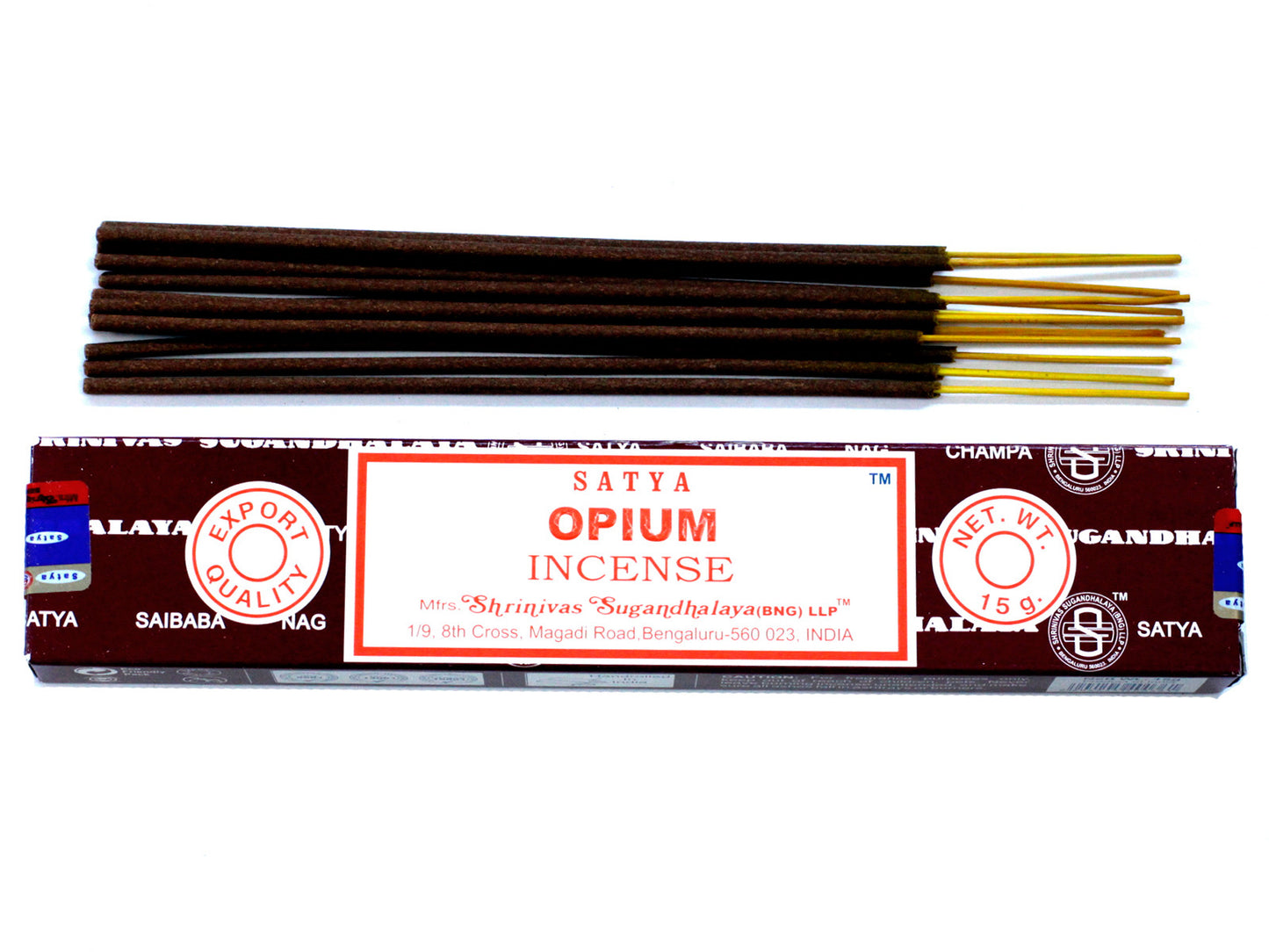 Satya Opium incense 15g – musky floral masala sticks hand-rolled in India for calm and allure