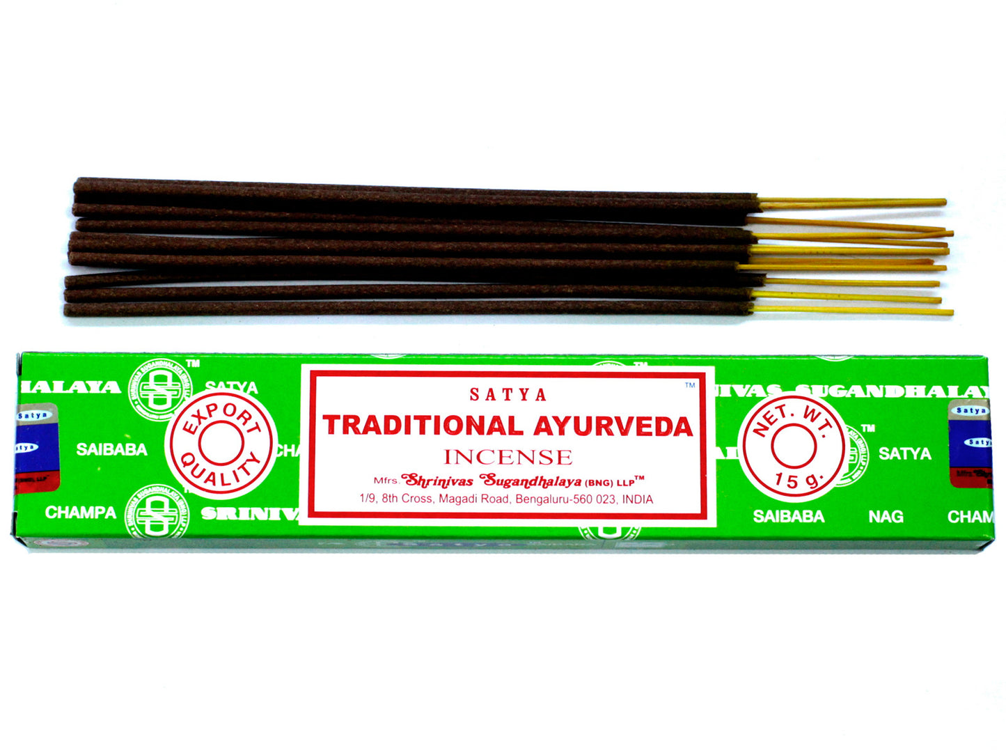 Satya Tr.Ayurveda incense 15g – Ayurvedic herbal masala sticks hand-rolled in India for balance and wellness