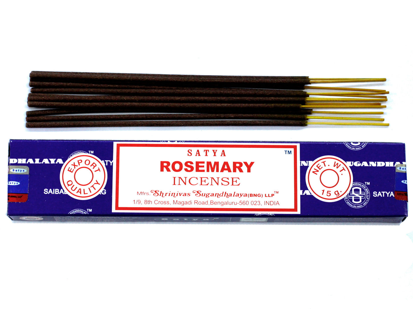 Satya Rosemary incense 15g – fresh herbal masala sticks hand-rolled in India for clarity and focus
