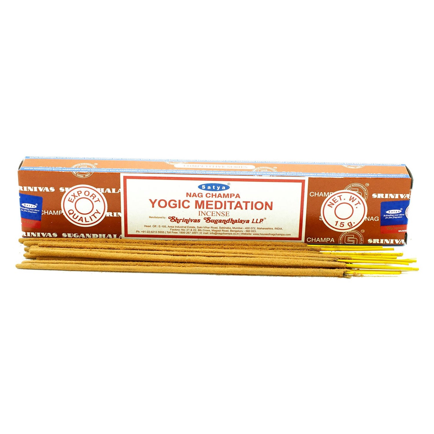Satya Yogic Meditation incense 15g – calming masala sticks for yoga and mindfulness from India