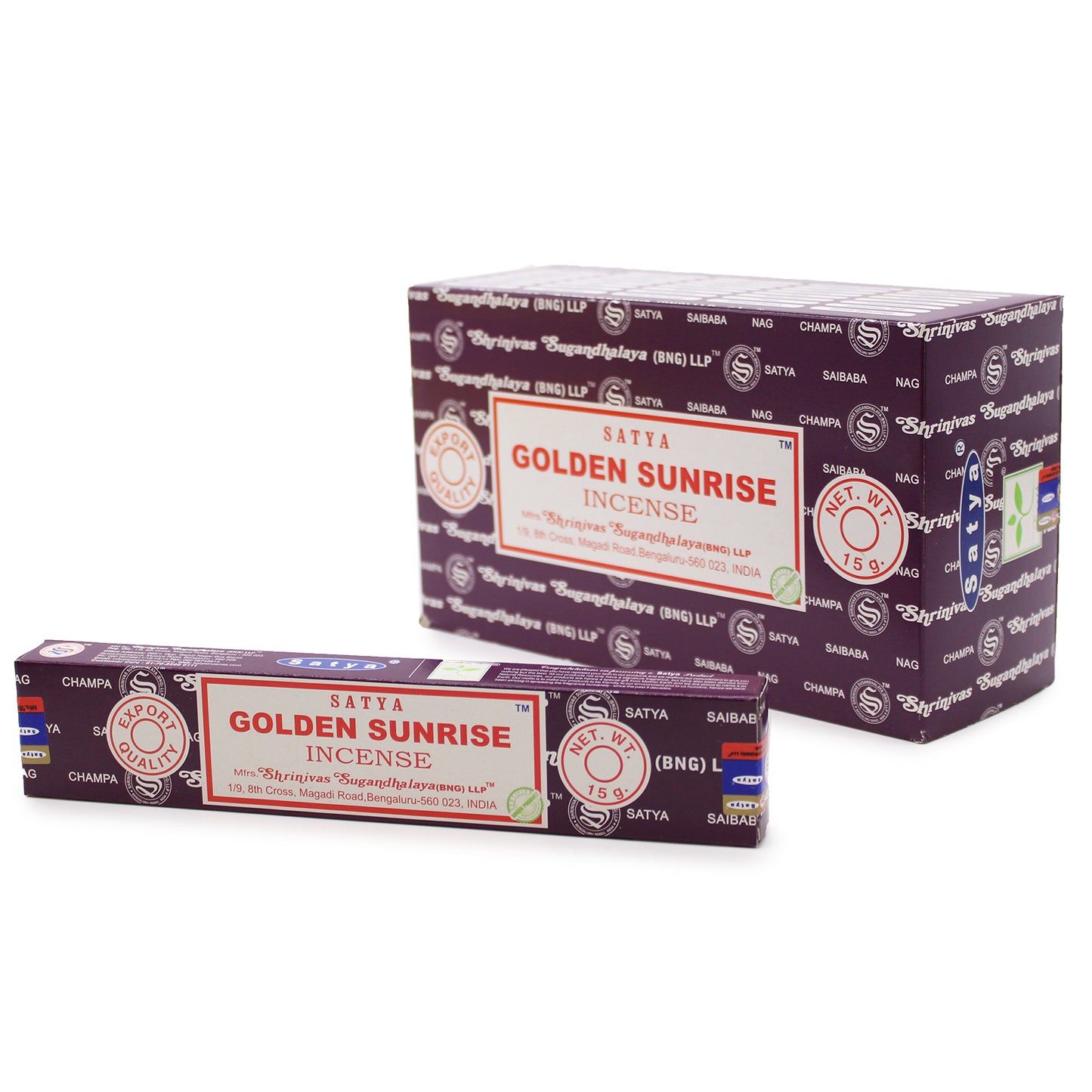 Satya Golden Sunrise incense 15g – uplifting morning masala sticks from India