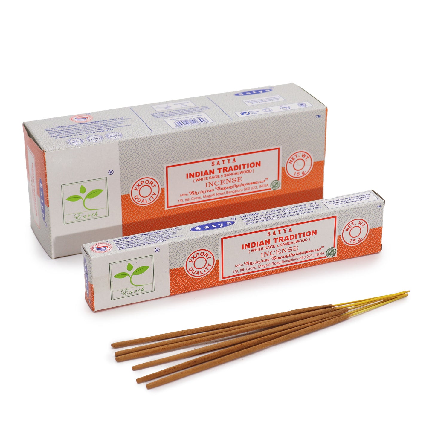 Satya Indian Tradition incense 15g – White Sage and Sandalwood masala sticks from India