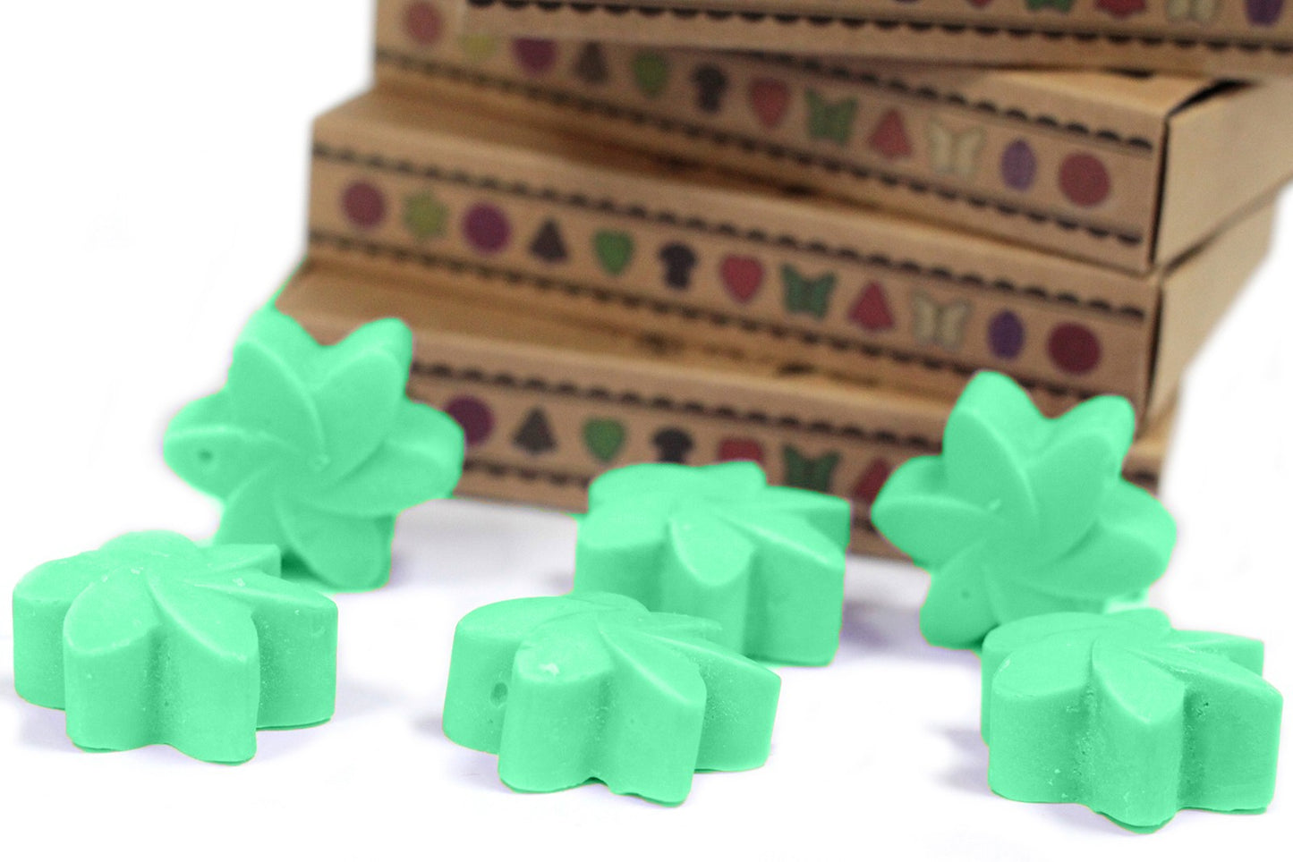 Box of 6 Hidden Garden soy wax melts – large luxury floral green scent