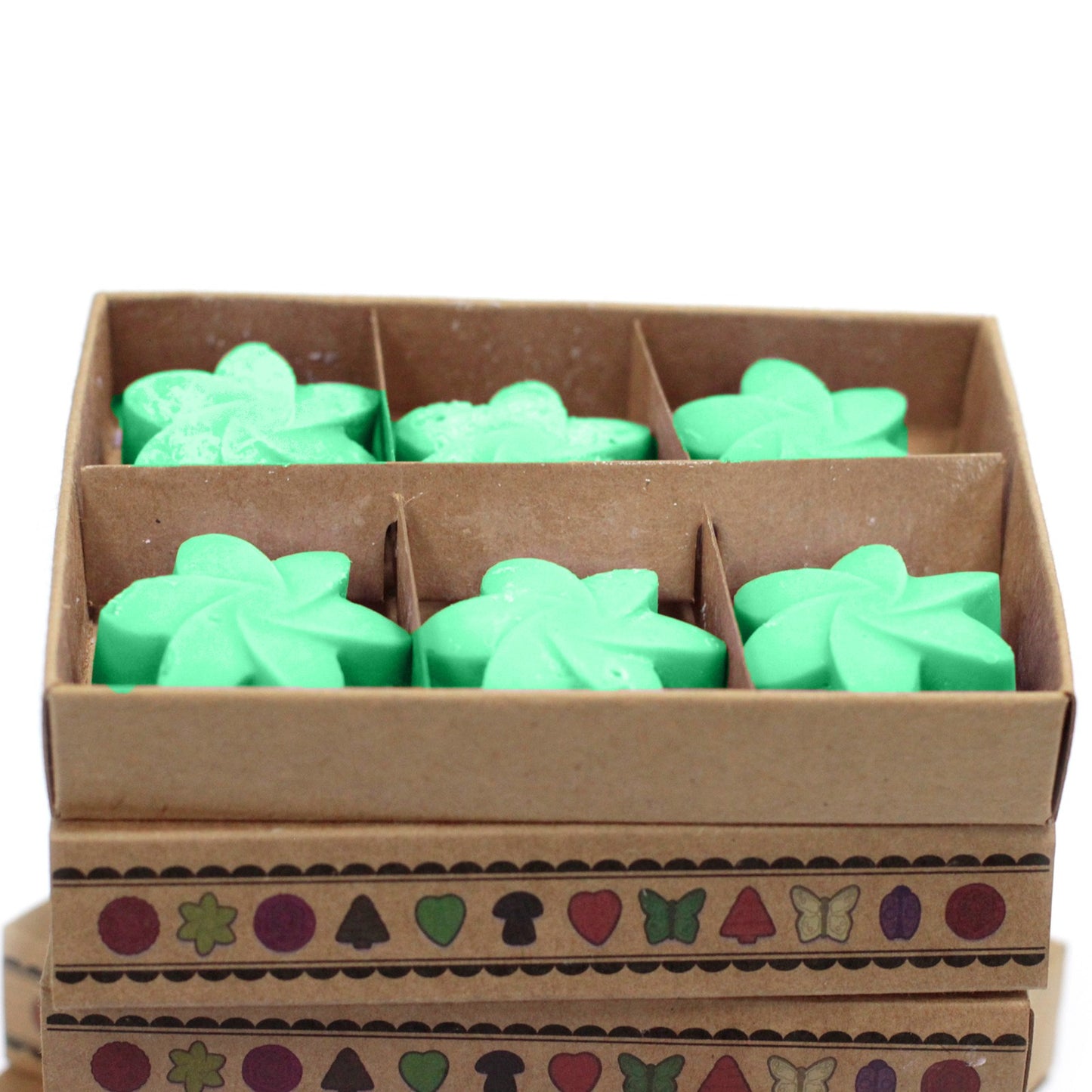 Box of 6 Hidden Garden soy wax melts – large luxury floral green scent