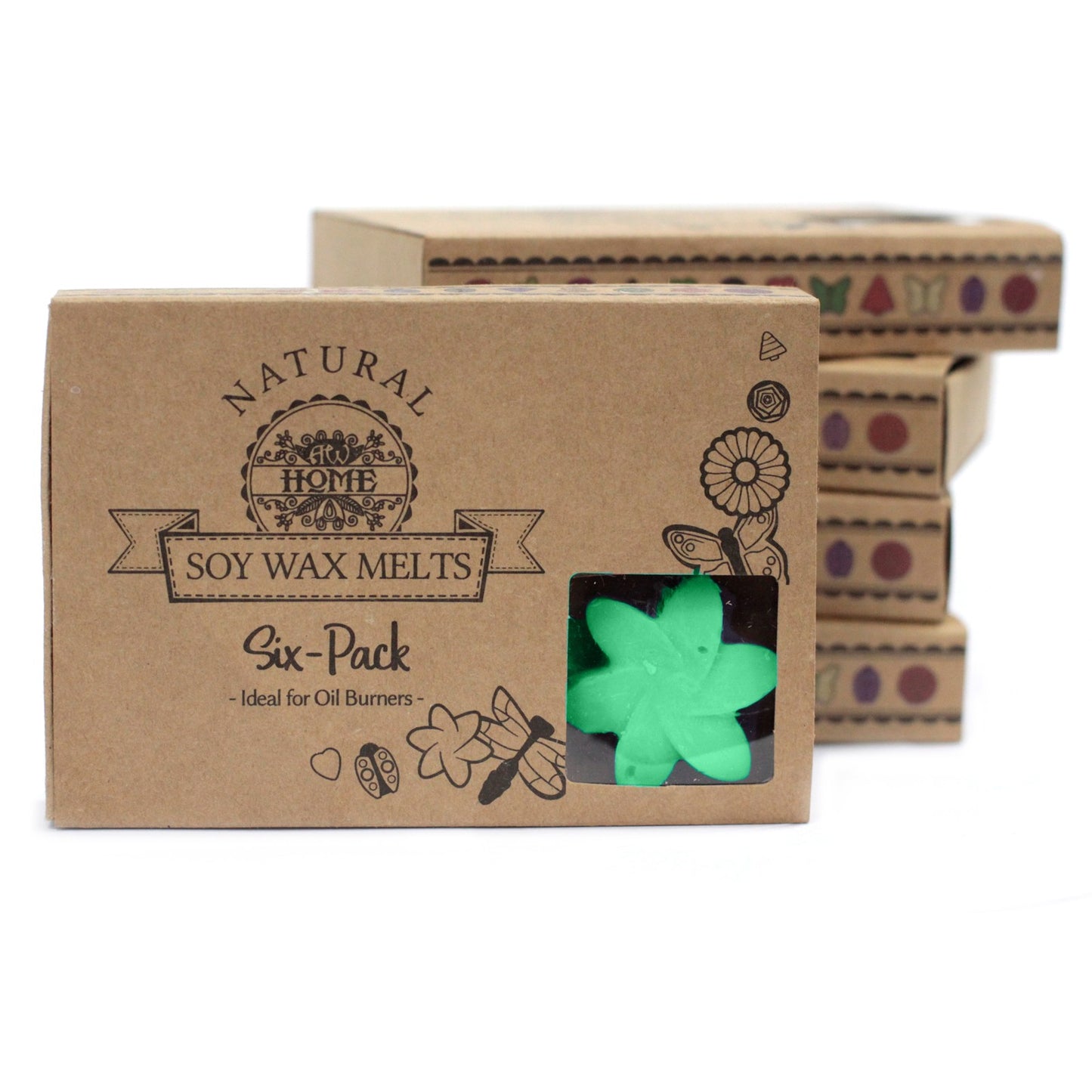 Box of 6 Hidden Garden soy wax melts – large luxury floral green scent