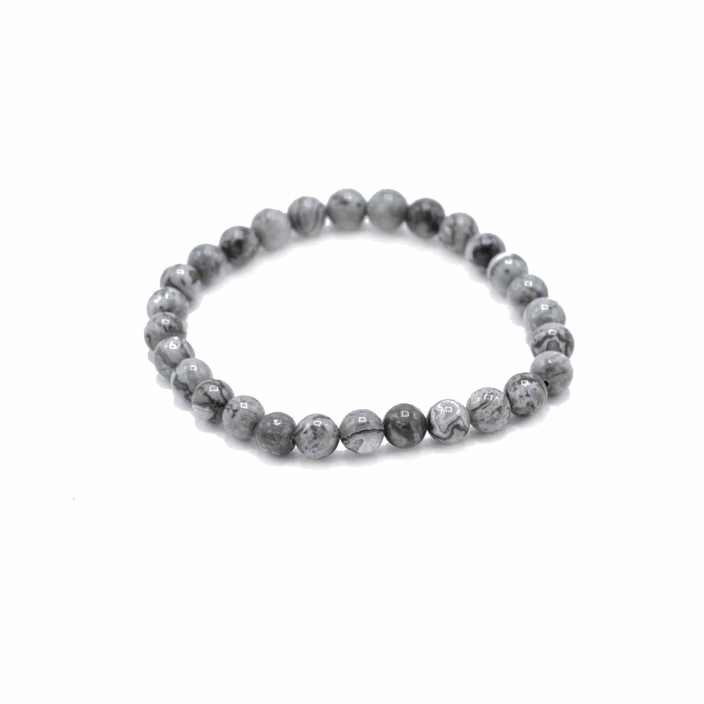 Map Stone gemstone manifestation bracelet with earthy patterned beads, symbolising prosperity, guidance, and steady personal growth.