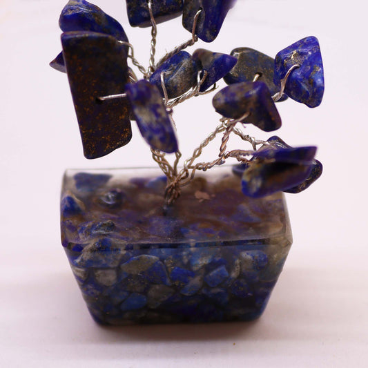 Mini Sodalite crystal tree on orgonite base – 6cm high with 15 healing crystals