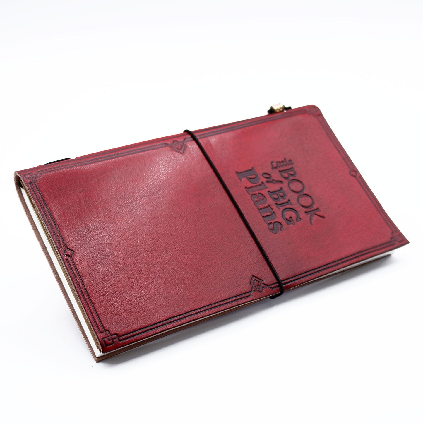 Handmade Leather Journal – Little Book of Big Plans with compass embossing