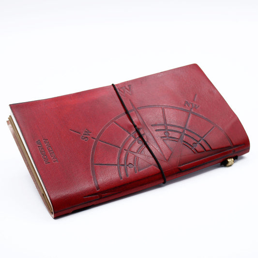 Handmade Leather Journal – Little Book of Big Plans with compass embossing