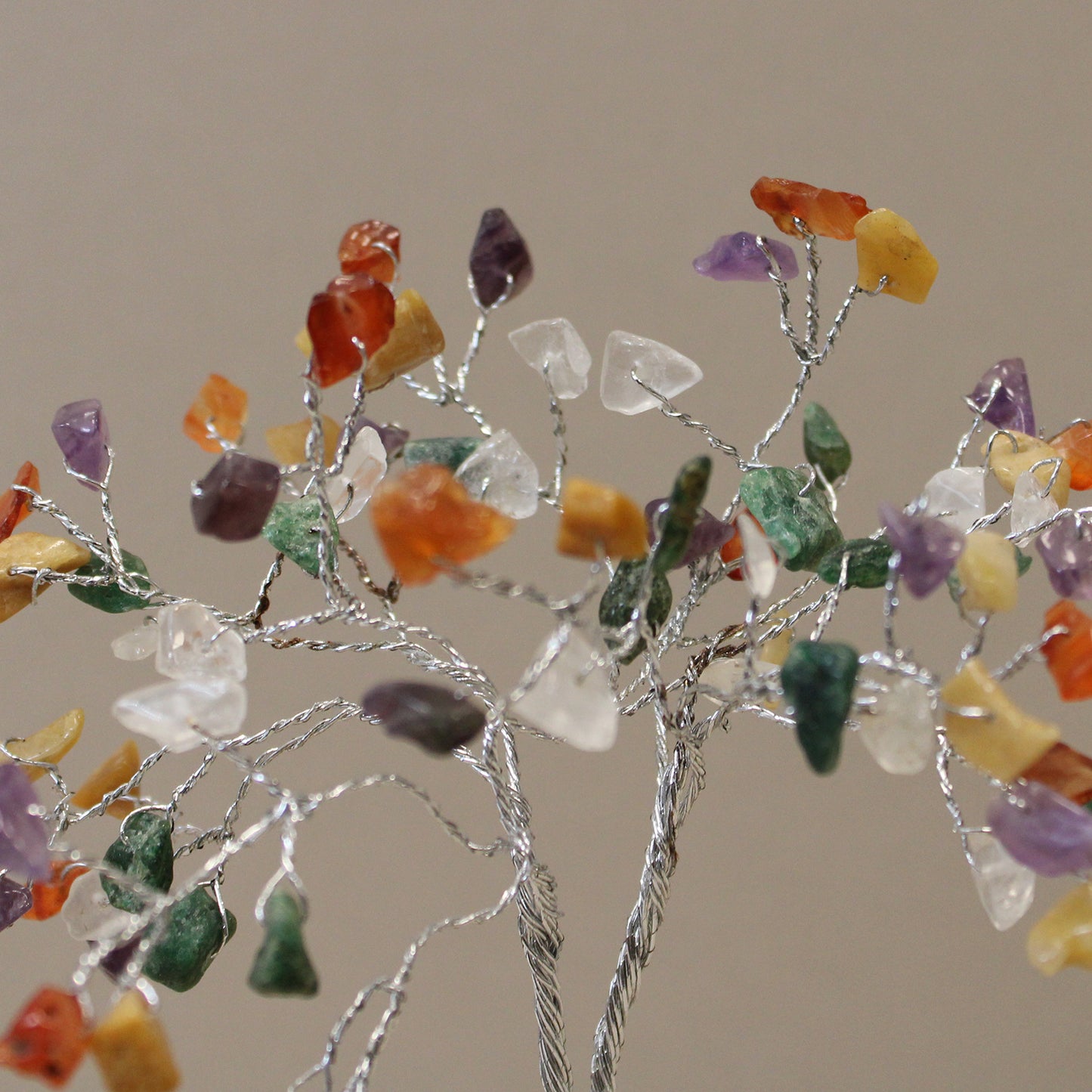 Mixed crystal tree with orgonite base – handmade with 80 stones of natural crystals