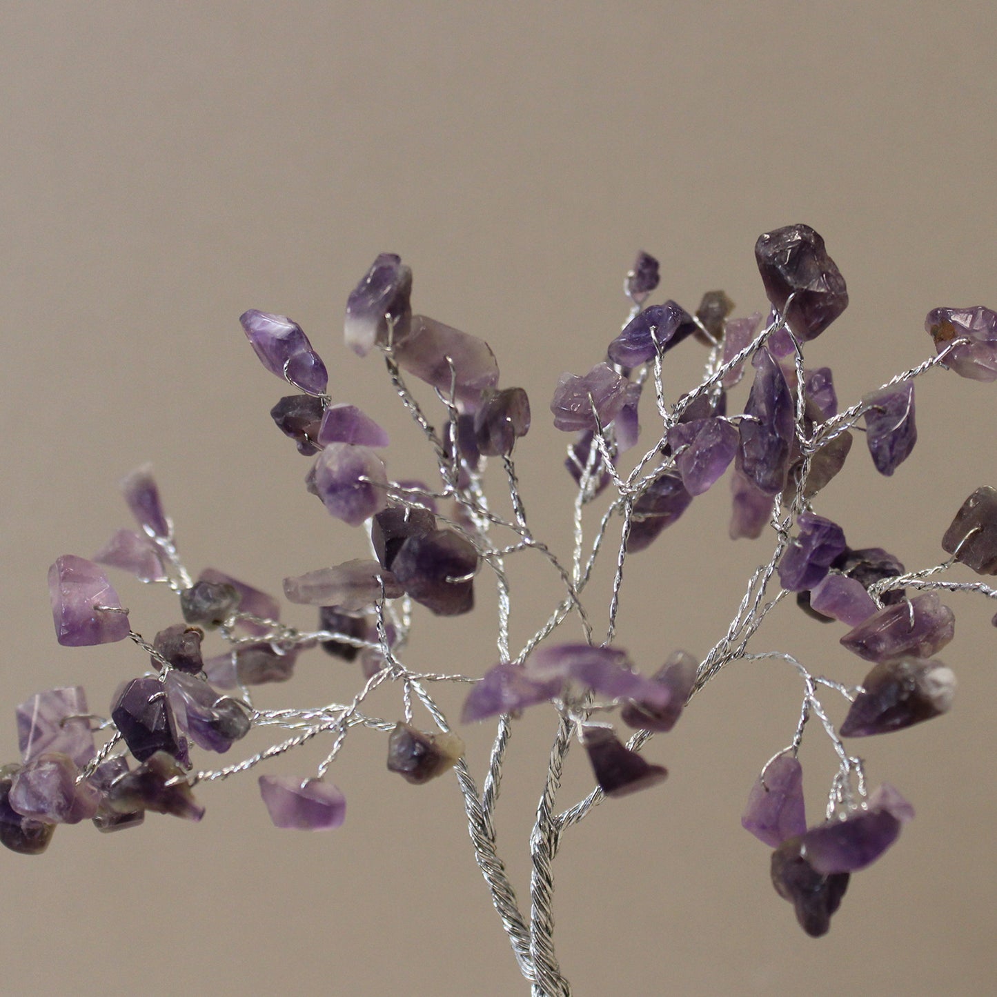 Amethyst crystal tree with orgonite base – handmade with 80 stones of natural crystals