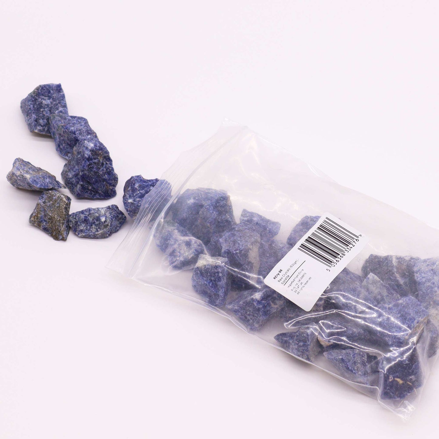 Raw Sodalite crystal – blue and white rough stone for truth and clarity