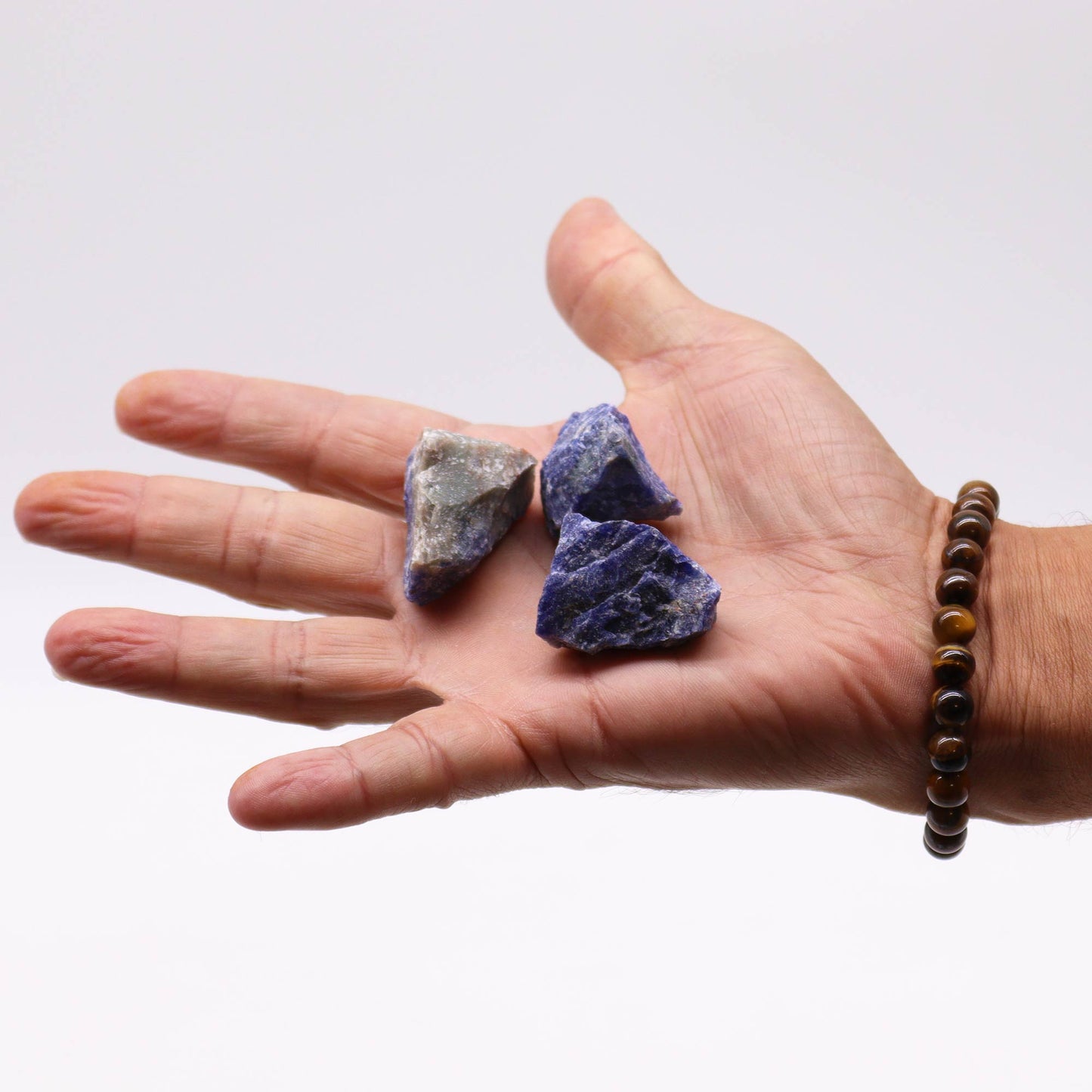 Raw Sodalite crystal – blue and white rough stone for truth and clarity