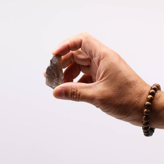 Raw Smoky Quartz crystal – smoky brown rough stone for grounding and release