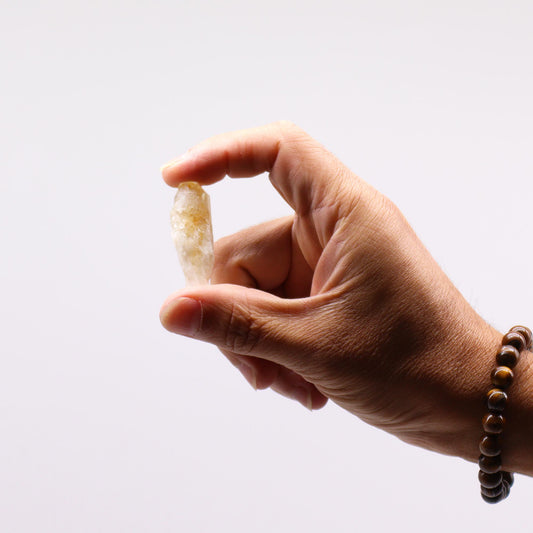 Citrine rough point – raw golden yellow crystal for abundance and confidence