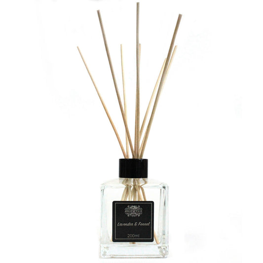 Reed diffuser with Lavender & Fennel essential oils – 200ml bottle in gift box