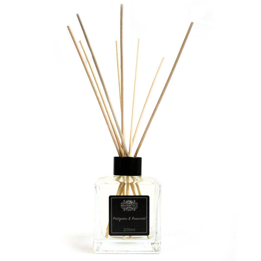 200ml reed diffuser with Petitgrain and Rosewood essential oils in gift box
