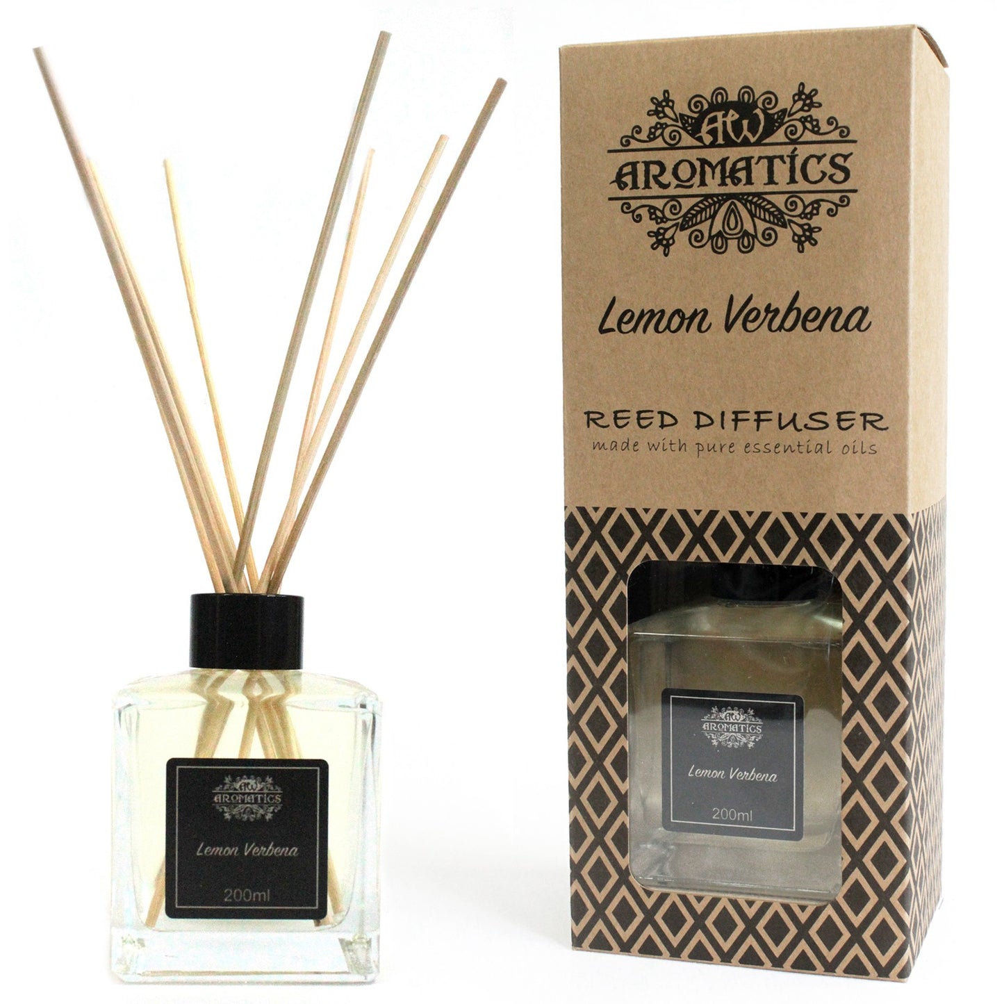 200ml Lemon Verbena essential oil reed diffuser in eco gift box