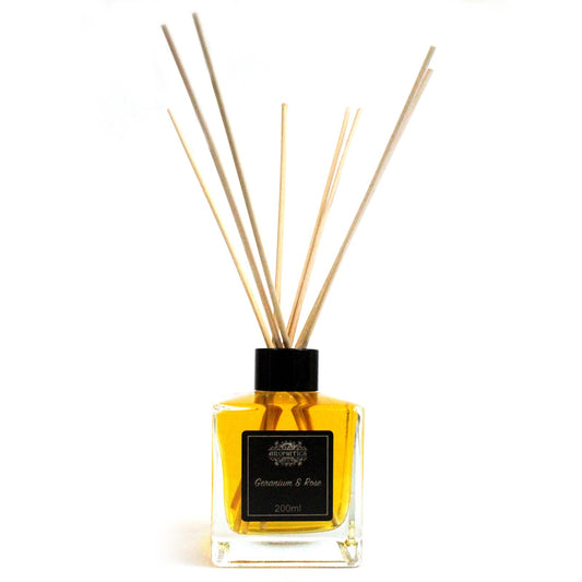 200ml Geranium & Rose essential oil reed diffuser with gift box