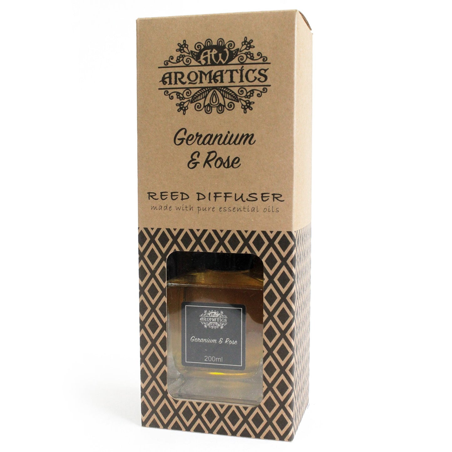 200ml Geranium & Rose essential oil reed diffuser with gift box