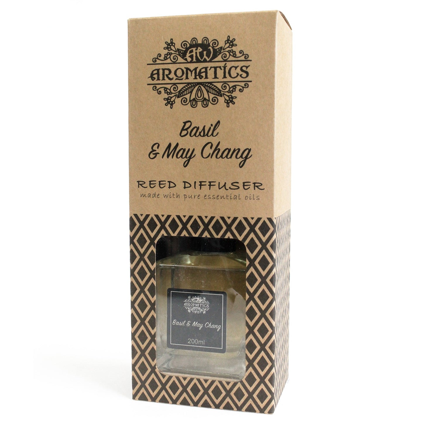 200ml Basil & Maychang essential oil reed diffuser with gift box