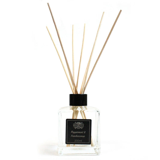 200ml Peppermint & Frankincense essential oil reed diffuser with rattan sticks