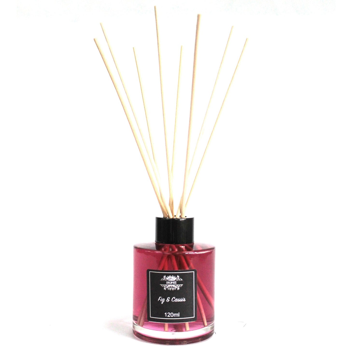 120ml reed diffuser with fig and cassis fragrance in a glass bottle