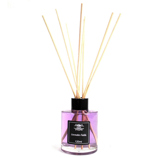 Lavender Fields fragrance oil reed diffuser in 120ml glass bottle